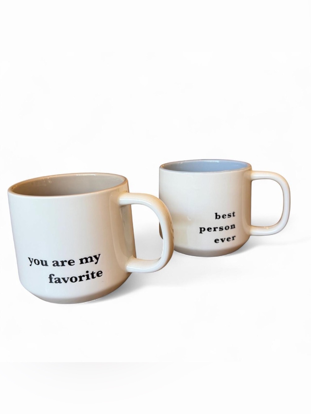 Threshold Cream Ceramic Mug Set “you are my favorite” “best person ever”